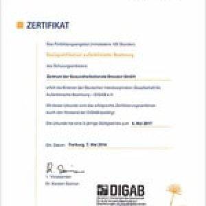 Zertifikat von der DIGAB